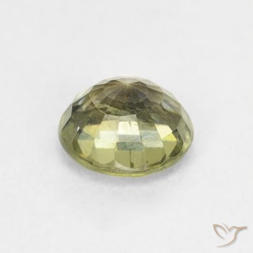 Zaffiro Verde giallastro naturale da 0.86 ct, Rotondo, VS