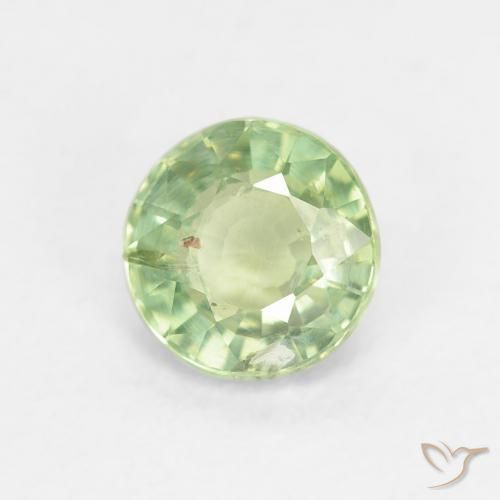 Zaffiro Giallo verde naturale da 0.82 ct, Rotondo, VS