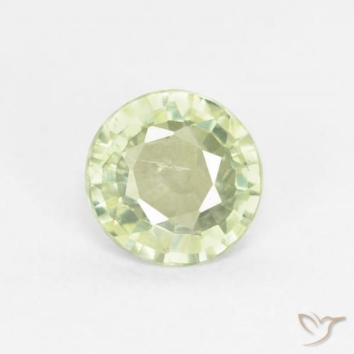 0.61ct Naturale Verde chiaro Zaffiro, Rotondo, VS