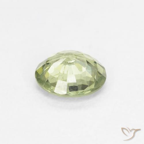 Zaffiro Verde chiaro naturale da 0.61 ct, Rotondo, VS