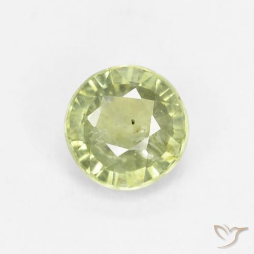 0.71ct Naturale Verde lime Zaffiro, Rotondo, VS