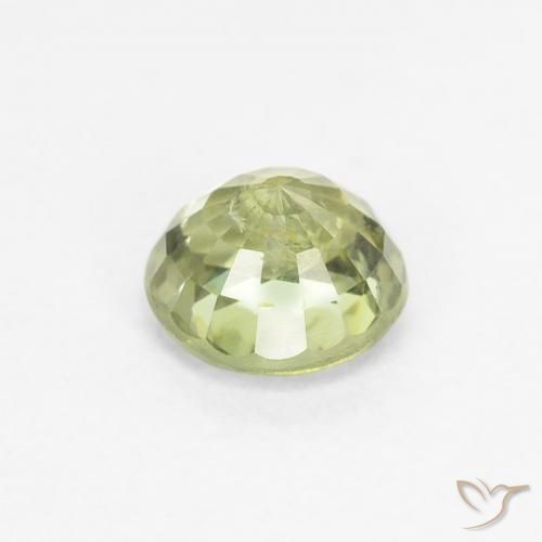 Zaffiro Verde lime naturale da 0.71 ct, Rotondo, VS