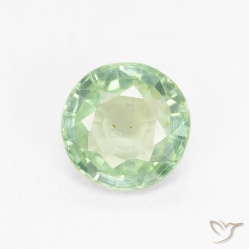 0.83ct Naturale Verde molto chiaro Zaffiro, Rotondo, VS