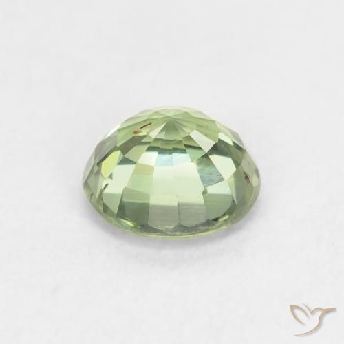 Zaffiro Verde Giallastro chiaro naturale da 0.81 ct, Rotondo, VS