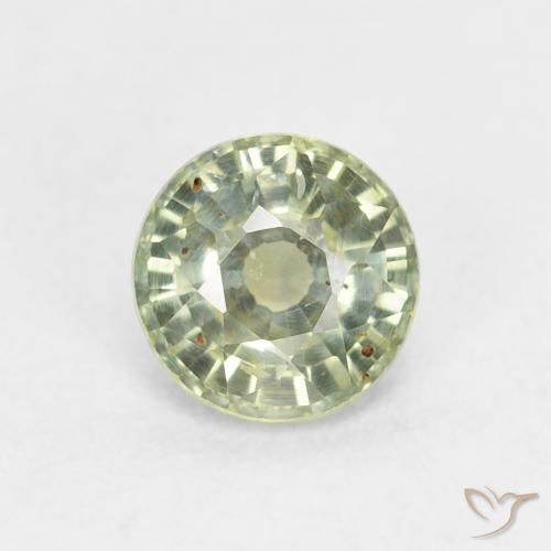 0.83ct Naturale Verde pallido Zaffiro, Rotondo, VS