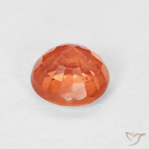 Zaffiro Arancione rossastra naturale da 0.87 ct, Rotondo, VS