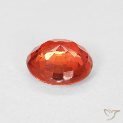 Zaffiro Arancione rossastra naturale da 0.73 ct, Rotondo, VS