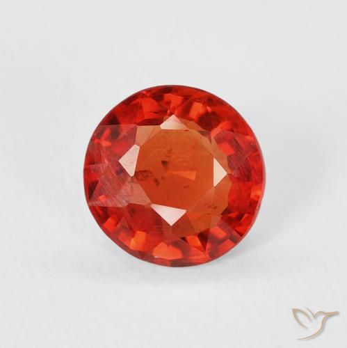 0.62ct Naturale Rosso Arancio Intenso Zaffiro, Rotondo, VS