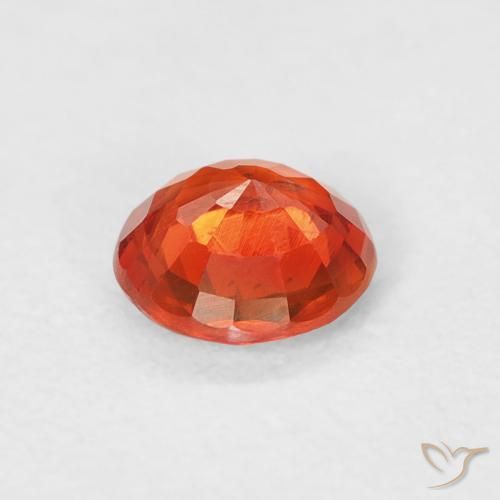 Zaffiro Rosso Arancio Intenso naturale da 0.62 ct, Rotondo, VS
