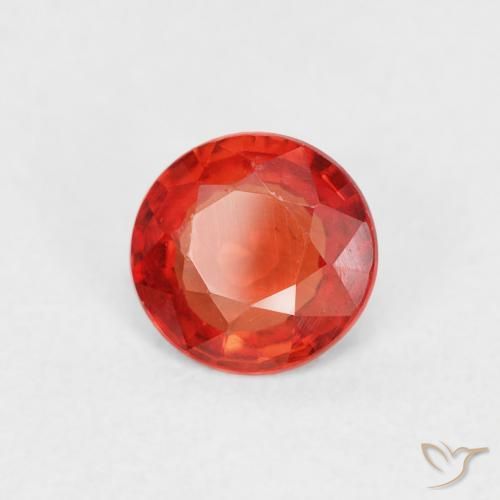 Zaffiro Rosso brillante naturale da 0.52 ct, Rotondo, VS