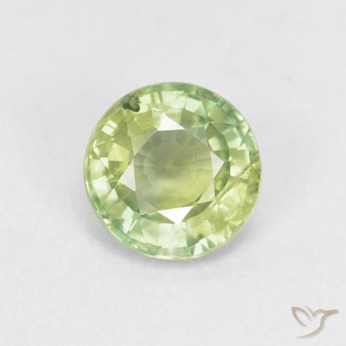 0.85ct Naturale Verde chiaro e vivace Zaffiro, Rotondo, VS