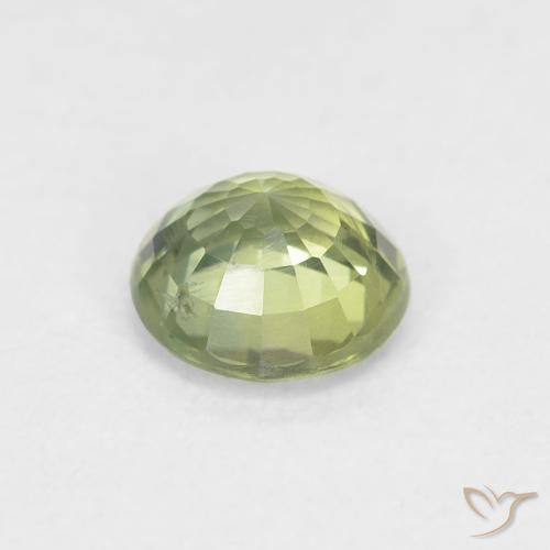 Zaffiro Verde chiaro e vivace naturale da 0.85 ct, Rotondo, VS