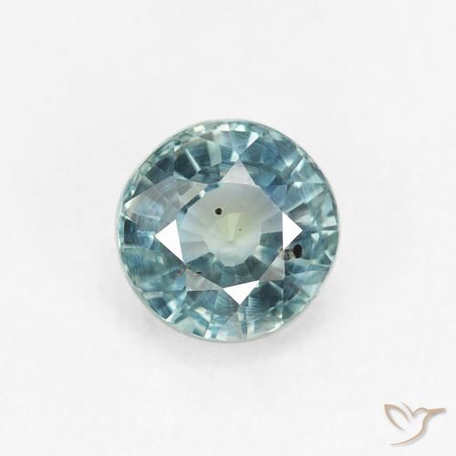 0.85ct Naturale Celeste chiaro Zaffiro, Rotondo, VS