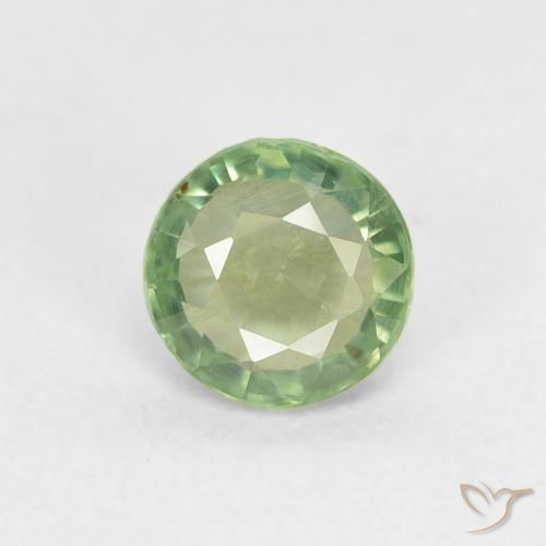 0.68ct Naturale Verde Salvia Chiaro Zaffiro, Rotondo, VVS-VS