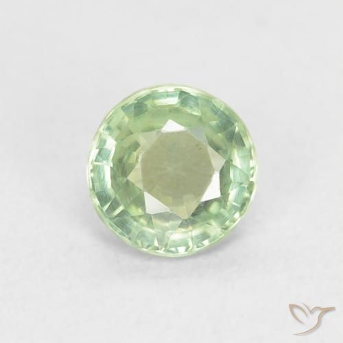 0.61ct Naturale Verde chiaro Zaffiro, Rotondo, VS