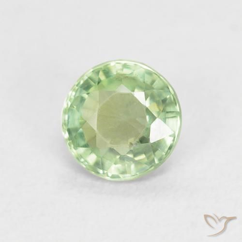 Zaffiro Verde chiaro naturale da 0.61 ct, Rotondo, VS