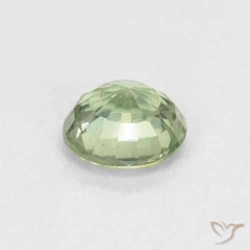 Zaffiro Verde chiaro naturale da 0.61 ct, Rotondo, VS