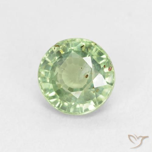 Zaffiro Giallo chiaro Verde naturale da 0.98 ct, Rotondo, VS