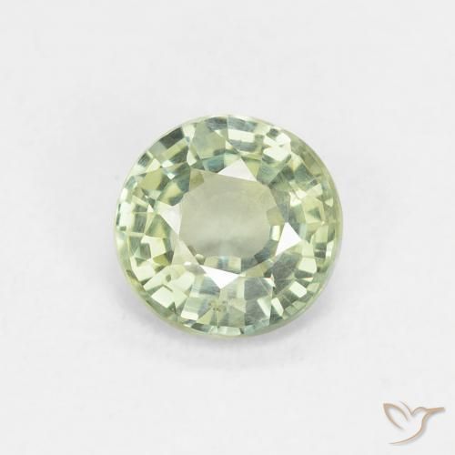0.86ct Naturale Verde chiaro Zaffiro, Rotondo, VS