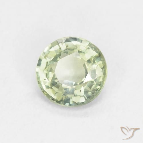 Zaffiro Verde chiaro naturale da 0.86 ct, Rotondo, VS