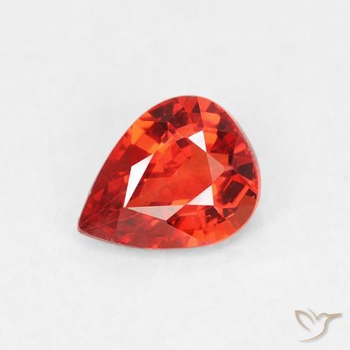 0.40ct Naturale Rosso medio Zaffiro, Forma a pera, VVS-VS