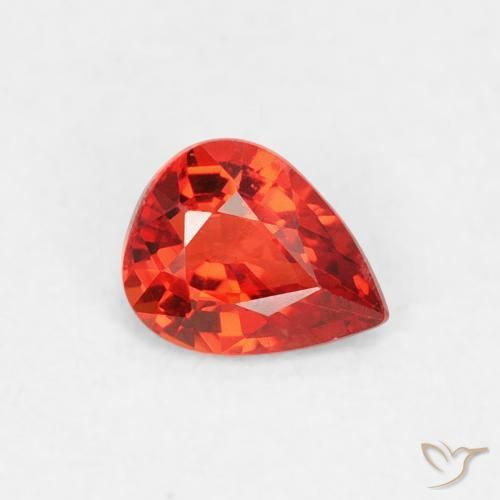 Zaffiro Rosso medio naturale da 0.40 ct, Forma a pera, VVS-VS