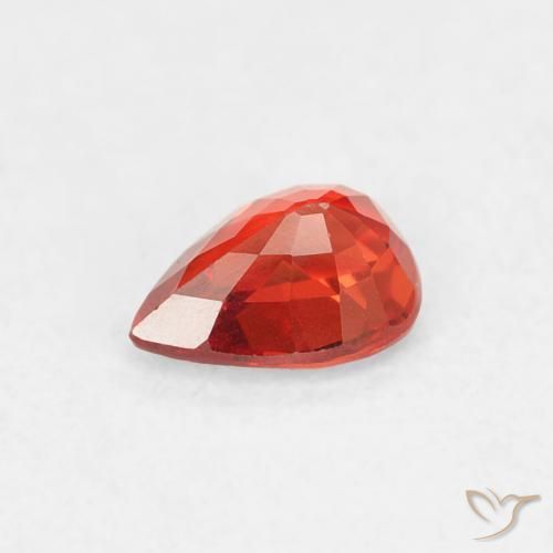 Zaffiro Rosso medio naturale da 0.40 ct, Forma a pera, VVS-VS