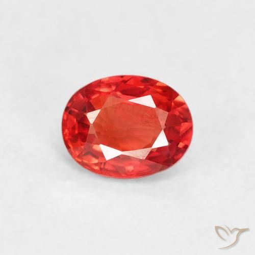 0.42ct Naturale Rosso Arancio Intenso Zaffiro, Ovale, VVS-VS
