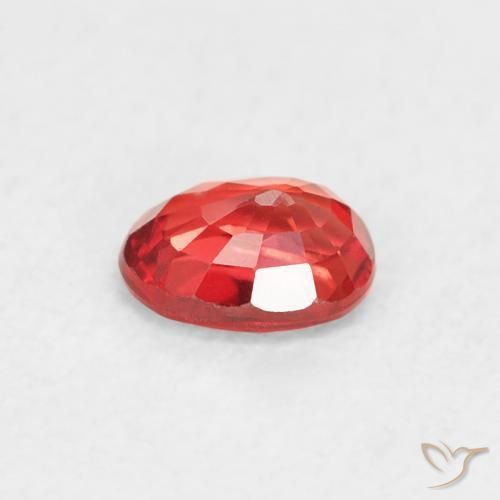 Zaffiro Rosso Arancio Intenso naturale da 0.42 ct, Ovale, VVS-VS