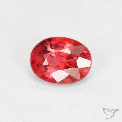 Zaffiro Rosso medio naturale da 0.41 ct, Ovale, VVS