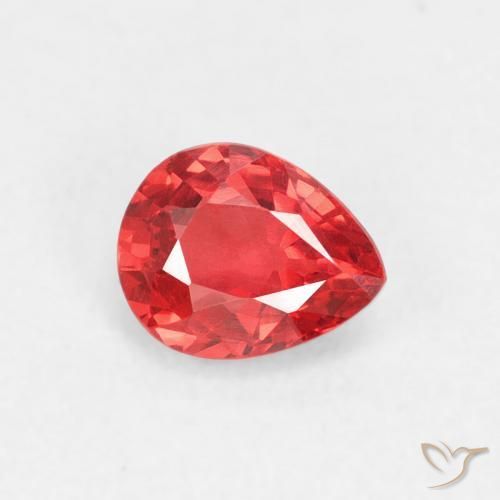 Zaffiro Rosso brillante naturale da 0.48 ct, Forma a pera, VVS