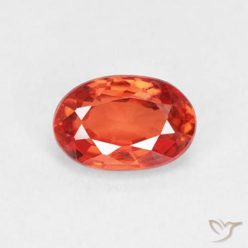 0.76ct Naturale Arancione rossastra Zaffiro, Ovale, VVS-VS