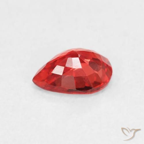 Zaffiro Rosso Arancio Intenso naturale da 0.39 ct, Forma a pera, VVS-VS