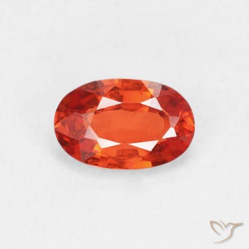 0.56ct Naturale Arancione rossastra Zaffiro, Ovale, VVS-VS