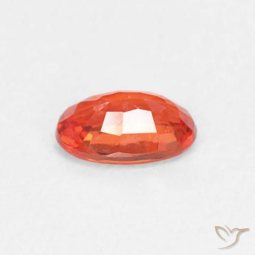 Zaffiro Arancione rossastra naturale da 0.56 ct, Ovale, VVS-VS