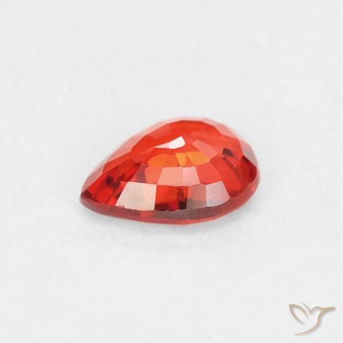 Zaffiro Rosso Arancio Intenso naturale da 0.38 ct, Forma a pera, VVS-VS