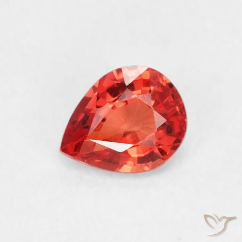 0.43ct Naturale Rosso medio Zaffiro, Forma a pera, VVS-VS