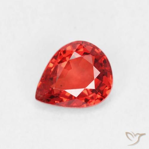 0.44ct Naturale Rosso brillante Zaffiro, Forma a pera, VVS-VS