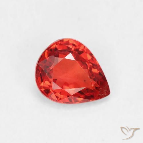 Zaffiro Rosso brillante naturale da 0.44 ct, Forma a pera, VVS-VS