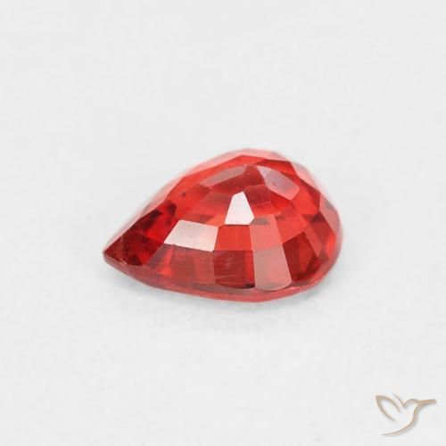 Zaffiro Rosso brillante naturale da 0.44 ct, Forma a pera, VVS-VS