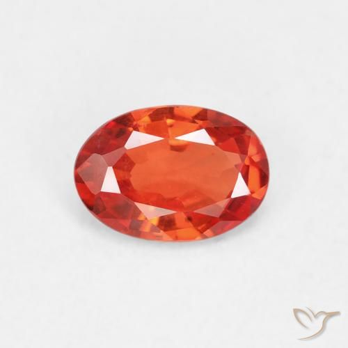 0.46ct Naturale Arancione rossastra Zaffiro, Ovale, VVS-VS