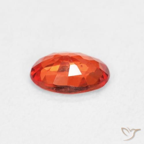 Zaffiro Arancione rossastra naturale da 0.46 ct, Ovale, VVS-VS