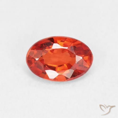 0.53ct Naturale Arancione rossastra Zaffiro, Ovale, VVS-VS