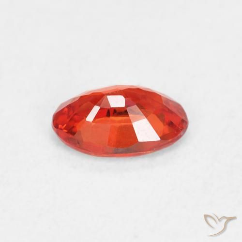 Zaffiro Arancione rossastra naturale da 0.53 ct, Ovale, VVS-VS