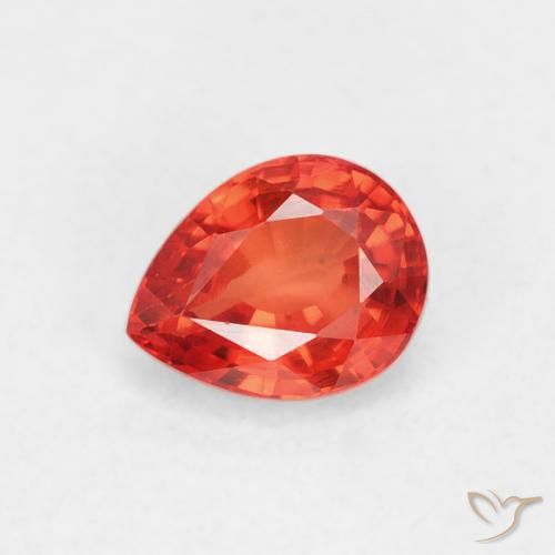 0.55ct Naturale Rosso medio Zaffiro, Forma a pera, VVS-VS