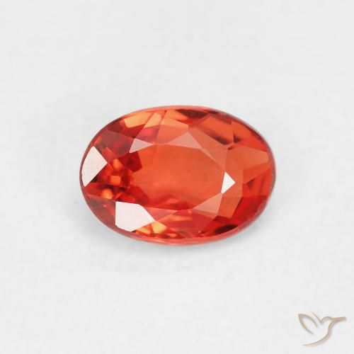 0.61ct Naturale Arancione rossastra Zaffiro, Ovale, VVS-VS