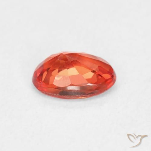 Zaffiro Arancione rossastra naturale da 0.61 ct, Ovale, VVS-VS