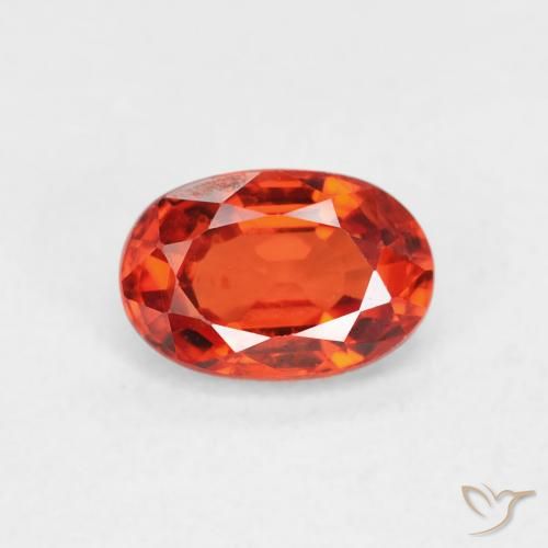 0.76ct Naturale Arancione rossastra Zaffiro, Ovale, VVS-VS