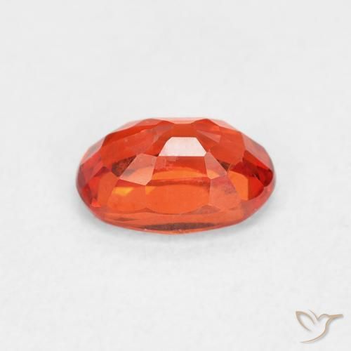 Zaffiro Arancione rossastra naturale da 0.76 ct, Ovale, VVS-VS