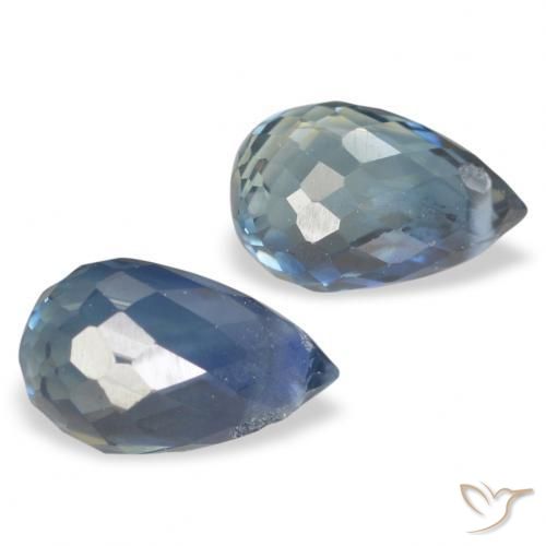 Gemme di Zaffiro Verdazzurro naturale da 1.46 ct, Taglio briolette, VS